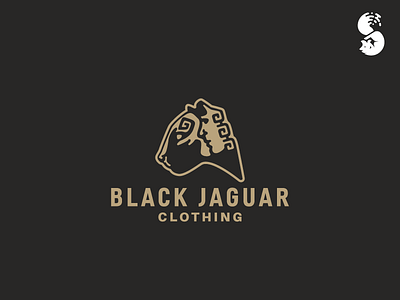 Black Jaguar Clothing Logo face feline jaguar prehispanic wild