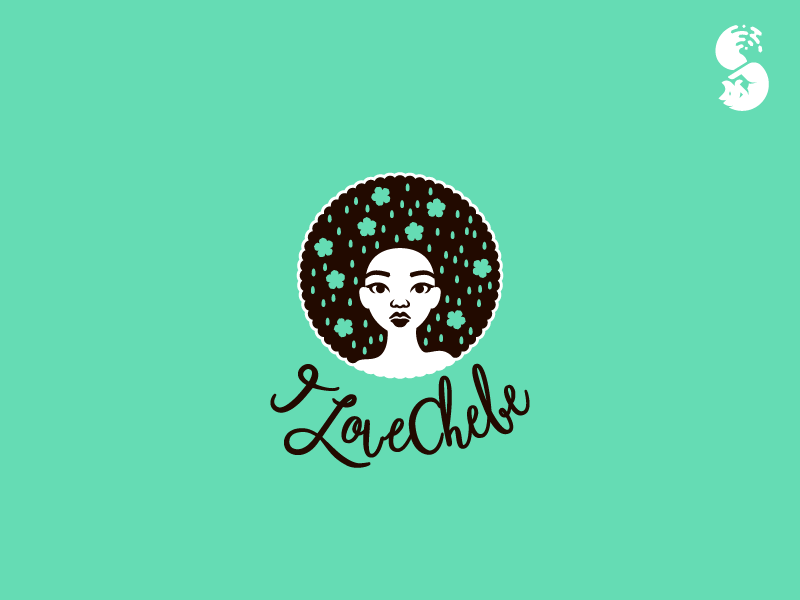 Ilovechebe Logo logo nature flowers hair female
