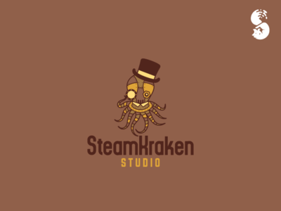 Steamkraken Studio Logo hat kraken logo machine monster octopus oculus steam punk steampunk