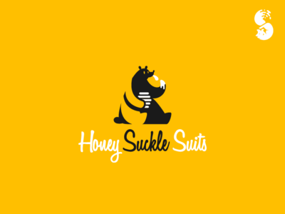 Honey Suckle Suits Logo bear cute funny honey logo wild