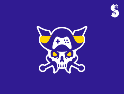 Rummys Druken Tavern Logo corsair funny logo pirate skull sword videogames