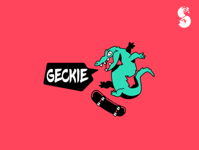 geckie Logo crocodile fun logo skateboard wild