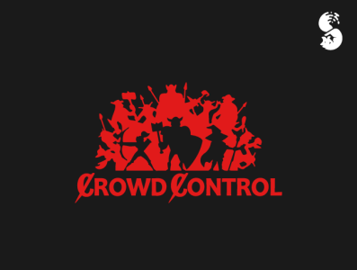 Crowd Control Logo archer fantasy knight logo magic orc watermark wizard