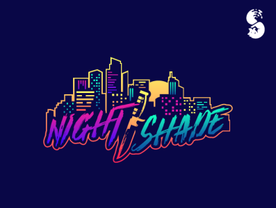NightShade Logo 80s style city cityscape logo night sunset