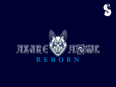 AzureHowl Reborn Logo azure dog fantasy howl logo magical wild wolf wolf logo