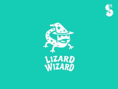 Lizard Wizard Logo branding cute fantasy identity design lizard logo nature vector wizard