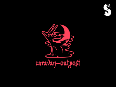 caravan outpost Logo branding cool dog fantasy identitydesign logo monster moon moonlight shadow