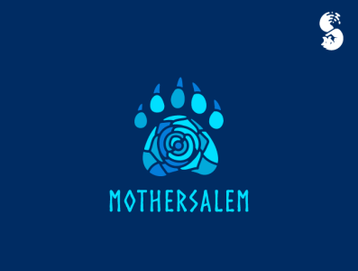 MotherSalem Logo bear bearpaw branding design flower identitydesign logo mozaic paw rose