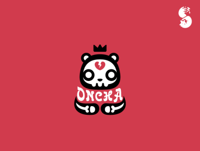 Oncha Logo bear branding crown cute funny heart logo skeleton skull vector