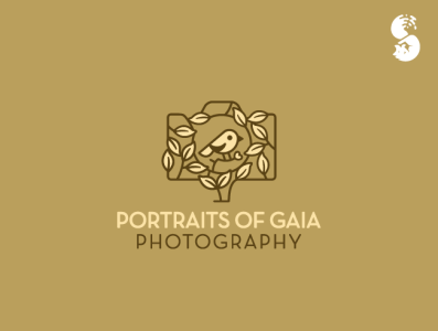 Portraits of Gaia Photography Logo bird branches branding cute leafe leaves logo nature tree vector wild