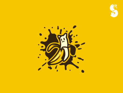 Chocobanyana Logo banana cat chocolate cute funny logo vector