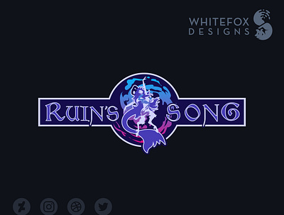 Ruins Song Logo branding design fantasy fire logo mermaid vector