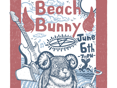 Beach Bunny Poster design gig poster illustration indie indie rock poster