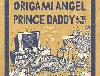 Origami Angel + Prince Daddy Poster design gig poster illustration indie indie rock pop punk poster