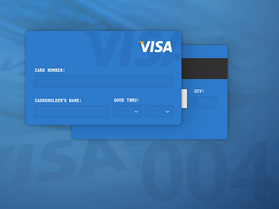 Day 4 - Credit Card Input 100 day challenge challenge credit card dailyui design input minimal ui user interface visa