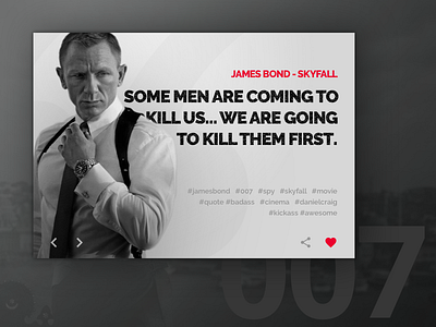 Day 7 - Movie Quote Card 100 day challenge card challenge dailyui design james bond minimal movie quote skyfall ui user interface