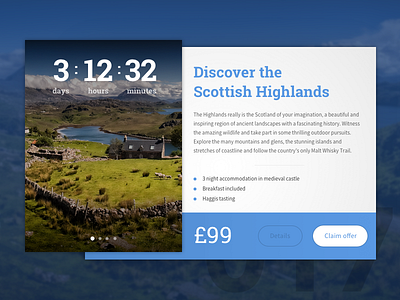 Day 17 - Special Offer 100 day challenge challenge dailyui design highlands offer scotland travel ui user interface