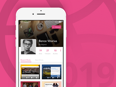 Day 19 - Dribbble Profile 100 day challenge app card challenge dailyui design dribbble profile screen ui user interface