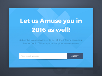 Day 24 - Newsletter Subscription 100 day challenge amuse challenge conference dailyui design newsletter prezi subscription ui user interface ux