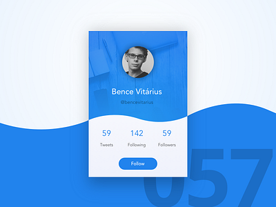 Day 57 - Twitter Profile 100 day challenge card challenge clean dailyui design messenger profile twitter ui user interface ux