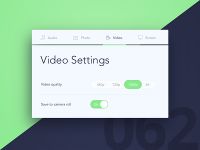 Day 62 - Settings 100 day challenge card challenge dailyui design settings switcher ui user interface ux video