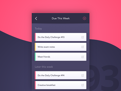 Day 93 - TO-DO 100 day challenge app challenge dailyui design list task todo ui user interface ux
