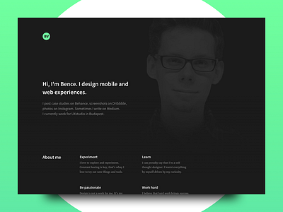 Personal Portfolio clean dark landing page may1reboot personal portfolio ui ux