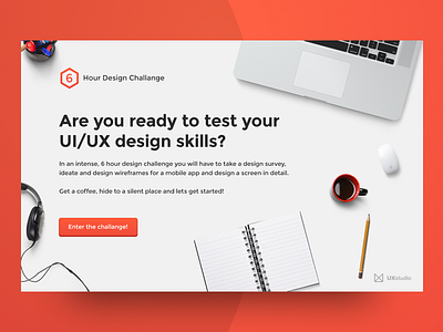 6 Hour Design Challenge Landing Page agency challenge desk landing page minimal ui ux website