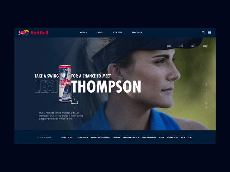 Code animation for Red Bull win with Lexi website