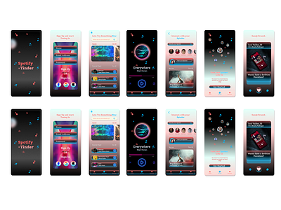 Spotify-Tinder app branding design entertainment spotify tinder ui