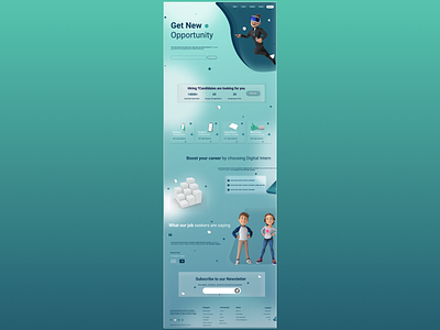 Digital Intern branding design desktop education glassmorphism ui