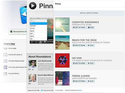 Pinna Sites css html music players pinna sites