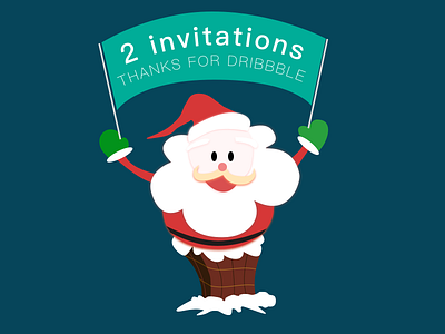 Thanks For Dribbble christmas dribbble，merry for invitation，thanks