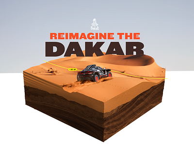 Reimagine DAKAR race 3d advert audi dakar desert e tron graphic design landscape microworld race