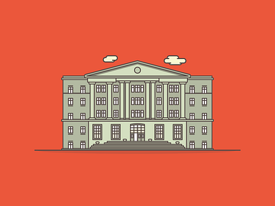 Old University building college flat graduate house icon illustrator lines university vector