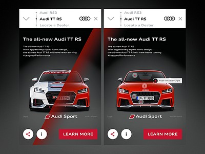 Audi Sport advert app audi car interaction ios mobile rs screen sport tt ui
