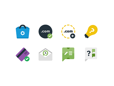 WHMCS icons for cPanel billing creditcard domain email help history hosting icons knowledgeable platform ticket web