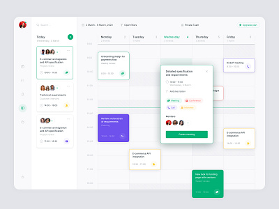 To-do list. Schedule section calendar call dashboard layout management meeting productivity saas schedule to do to do list web design