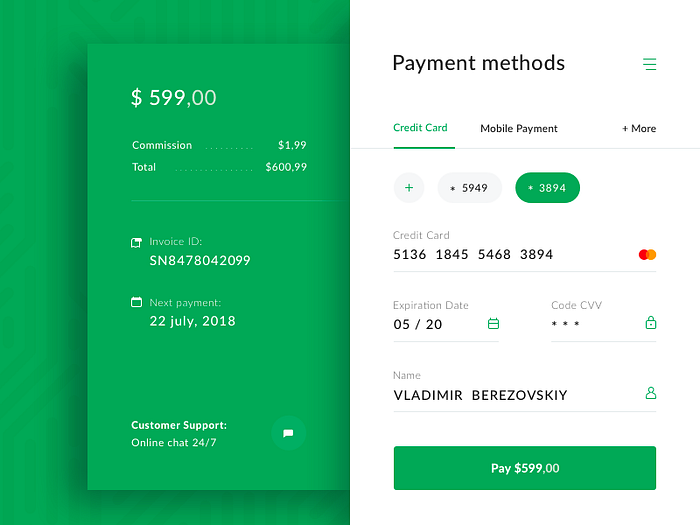 Payment Widget by Sergii Bilenko 🇺🇦 on Dribbble