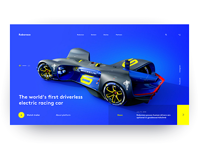 Roborace layout motorsport roborace sport ui web