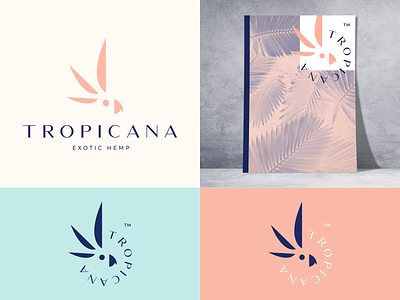 TropiCana canabis cannabis design exotic geometric hemp icon logo luxury mark minimal modern parrot smart tropic