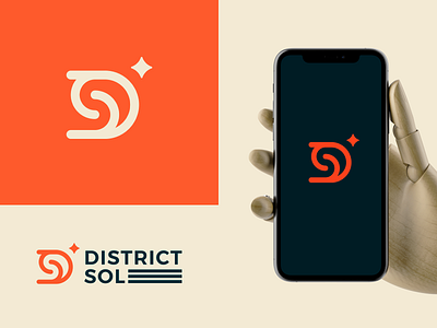 DistrictSol (logo) branding d letter design ds geometric icon letter logo mark s letter smart star symbol ui