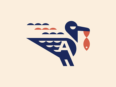 Albatross "A" 36daysoftype albatross bird clouds fish letter a logo mark modern seagull