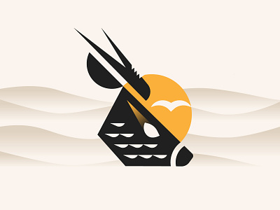 Impala "I" animal bird branding geometric geometry gradient horns illustration impala mark savana sun symbol