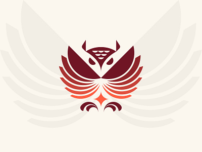 Owl for "O" animal bird branding geometric geometry illustration mark modern owl star symbol wings