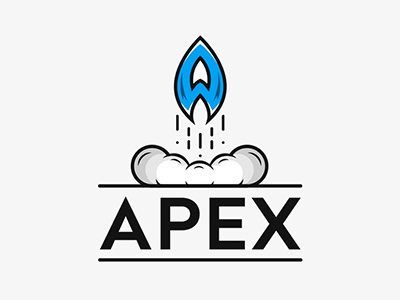 Logo for Apex apex fly letter logo rocket space