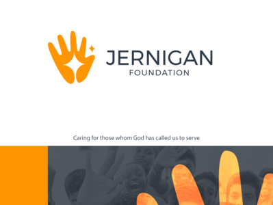 Foundation concept branding clean design foundation hand logo mark star