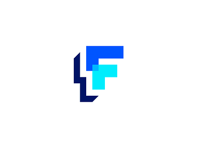 Letter F concept colorful geometric letter letter f modern perspective