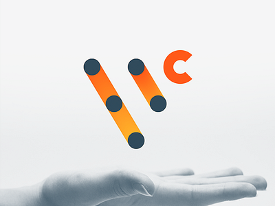 Vitamin C branding clean colorful geometric letter logo mark modern