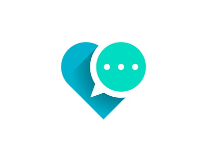 Heart + texting branding clean creative heart illustration logo mark message modern texting